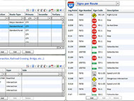 SignMaster allows you to filter on a specific route, displaying only traffic signs on that route. 